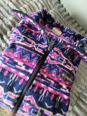 COLUMBIA Benton Springs Ladies Fleece Jacket Zip Purple Pink Large EUC AL1372